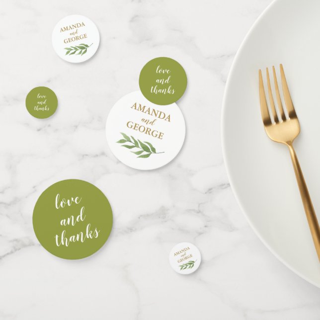 Hochzeitskonfetti grün botanisch und gold konfetti (Gruppe)