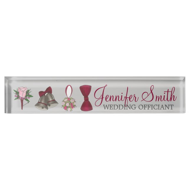 Hochzeitskoordinator Bells Bow Krawatte Floral Bou Namensplakette (Vorderseite)