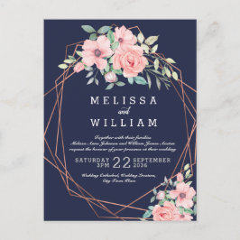 Hochzeitskorb mit geometrischen Aquarellen Einladungspostkarte