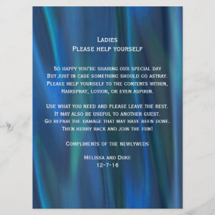 Hochzeitskorb-Schild im blauen Satin-Look Einladung