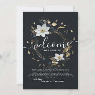 Hochzeitskranz Willkommensbrief & Reiseplan Einladung