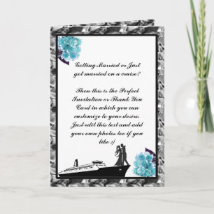Hochzeitskreuzfahrt-Einladungen und Dankeskarten Dankeskarte