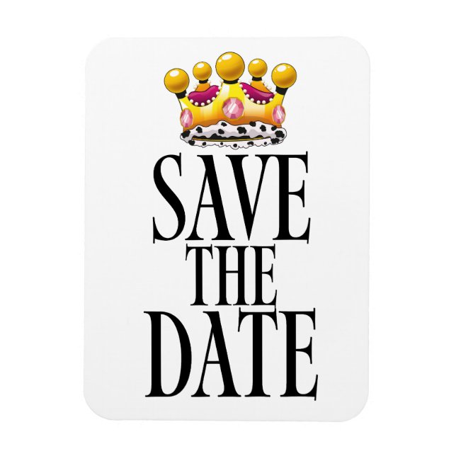 Hochzeitskrone "Save the Date" Magnet (Vertikal)