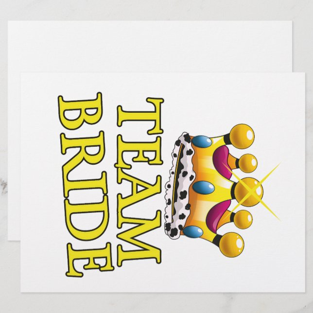 Hochzeitskrone Team Bride Briefbogen (Vorne/Hinten)