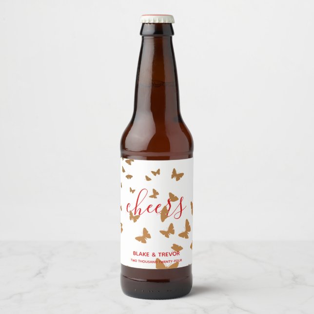 Hochzeitskuchen Bierflaschenetikett (Vorderseite)