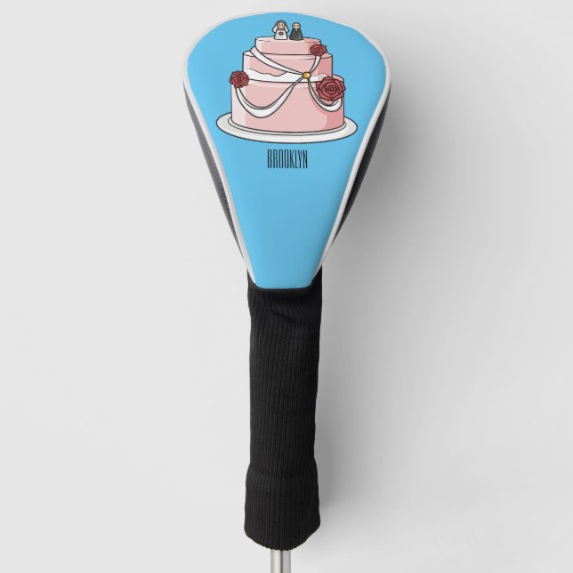 Hochzeitskuchen-Cartoon Golf Headcover (Vorderseite)