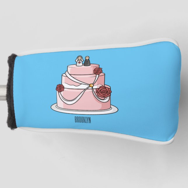 Hochzeitskuchen-Cartoon Golf Headcover (Vorderseite)