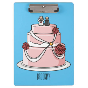 Hochzeitskuchen-Cartoon Klemmbrett