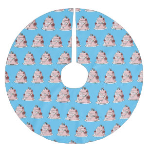 Hochzeitskuchen-Cartoon Polyester Weihnachtsbaumdecke