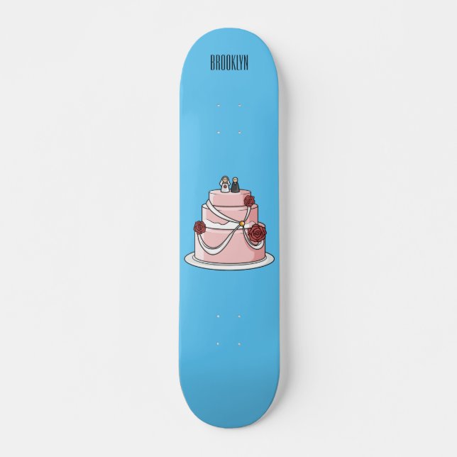 Hochzeitskuchen-Cartoon Skateboard (Vorne)
