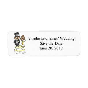 Hochzeitskuchen-Clipart-Rücksendeadressen-Aufklebe