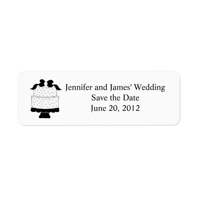 Hochzeitskuchen-Clipart-Rücksendeadressen-Aufklebe (Vorne)