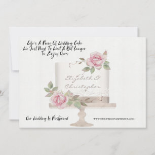 Hochzeitskuchen Funny Change of Plans verschoben Ankündigung