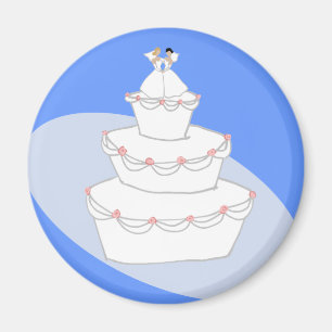 Hochzeitskuchen mit zwei Brides Magnet