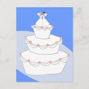 Hochzeitskuchen mit zwei Brides Postkarte