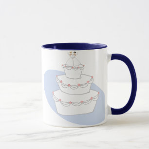 Hochzeitskuchen mit zwei Brides Tasse