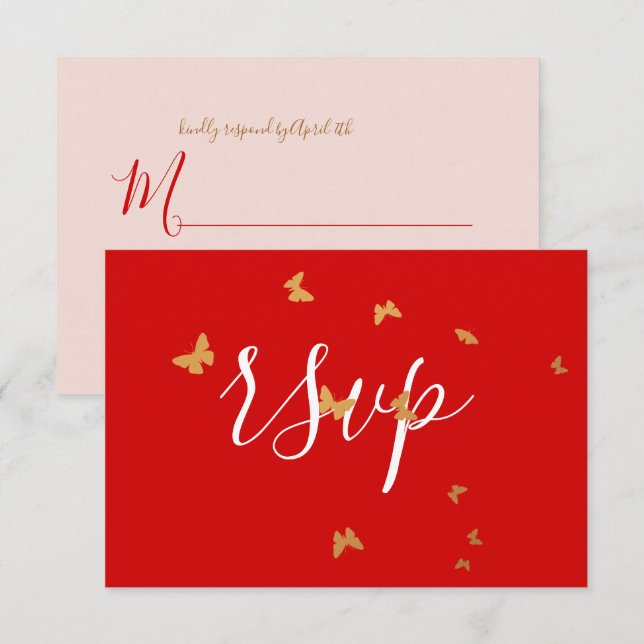 Hochzeitskuchen RSVP Karte (Vorne/Hinten)