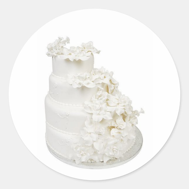 Hochzeitskuchen Runder Aufkleber (Vorderseite)