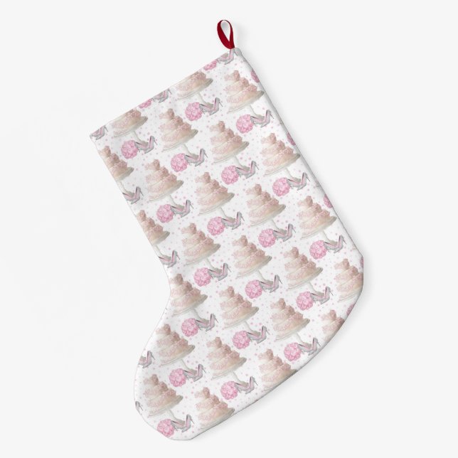 Hochzeitskuchen-Strumpf Großer Weihnachtsstrumpf (Rückseite (Hängend))