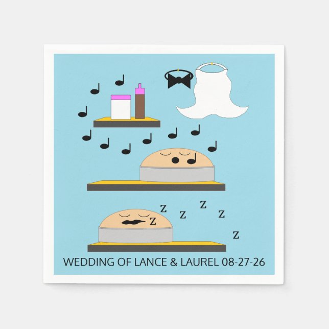 Hochzeitskuchen vor dem Zuckerguss Serviette (Vorderseite)