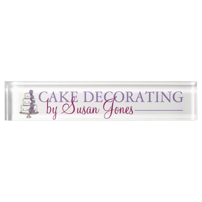Hochzeitskuchendekorator Bakery Bridal Koordinator Namensplakette (Vorderseite)