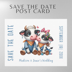 Hochzeitskuhpaar Save-the-Date-Postkarte Ankündigungspostkarte