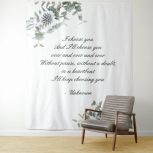 Hochzeitskulisse   Hochzeitsband   Blauer Blumen Wandteppich