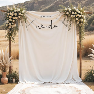 Hochzeitskulisse-Tapete, minimalistisches Wir heir Wandteppich