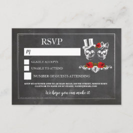 Hochzeitskulls UAWG Skull Rose Chalk Cards Einladung