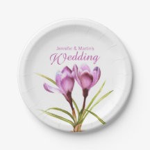 Hochzeitskunst mit lila Krokus, Papierplatte genan