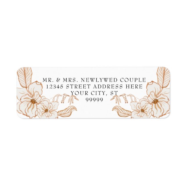 Hochzeitskunst Terra Cotta Rosa Rücksendeadresse (Vorne)