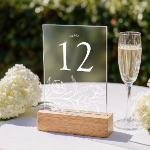 Hochzeitskunst-Tischnummer Acryleinladungen