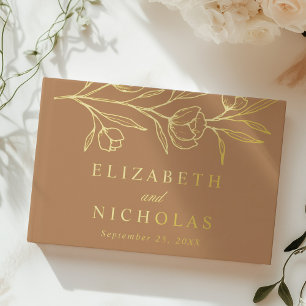 Hochzeitskunst von Kupfer- und Goldfolien-Foto Gästebuch