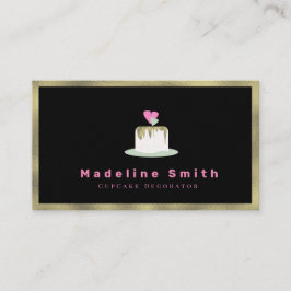 Hochzeitskunstdekorator Cake Logo Imitate Gold Visitenkarte