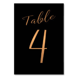 Hochzeitskupfer-Glitzer-Tischnummer Tischnummer