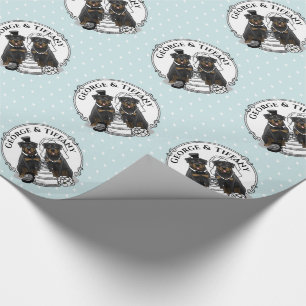 Hochzeitskuppel Rottweilers Braut- und Hundehunde Geschenkpapier