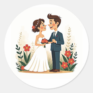 Hochzeitskuppelkleber Runder Aufkleber
