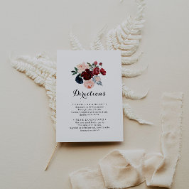 Hochzeitskurse in Burgund Pink Navy Begleitkarte