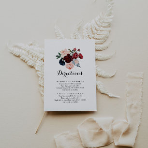 Hochzeitskurse in Burgund Pink Navy Begleitkarte