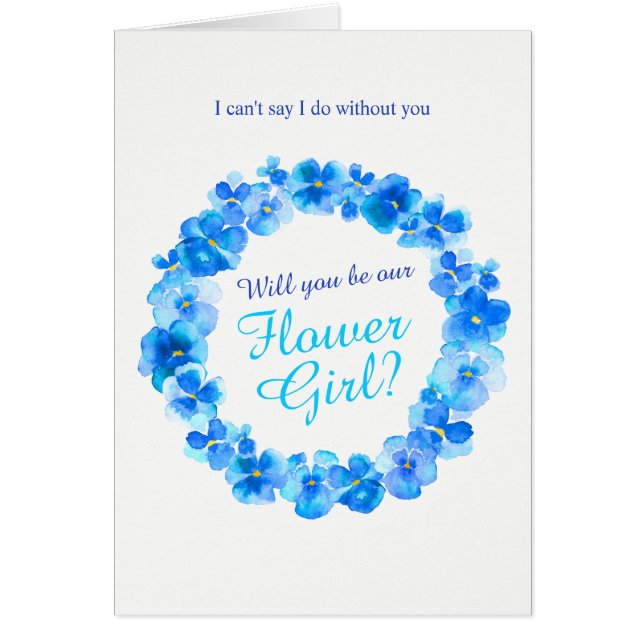 Hochzeitskuschelblau wirst du meine Blume sein? (Vorne)