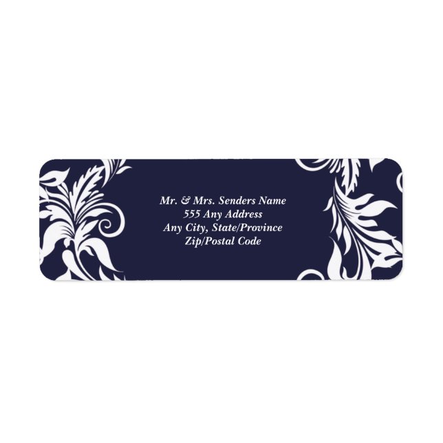 Hochzeitslabel "Navy and White Elegant Style" (Vorne)