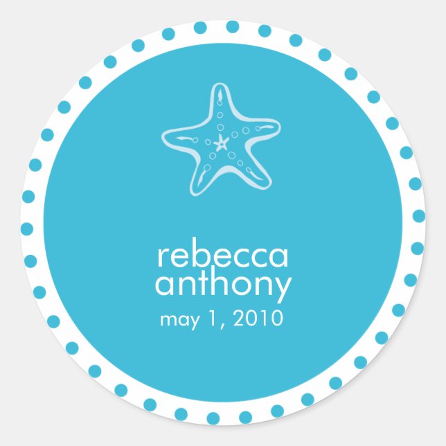 Hochzeitslabel Runder Aufkleber (Vorderseite)