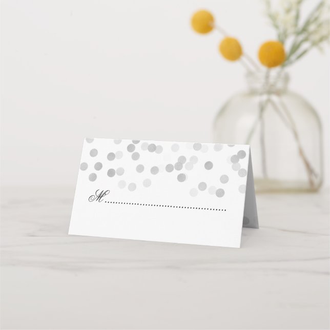 Hochzeitslampe Platzkarte Silver Foil Glitzer Ligh (Vorderseite)