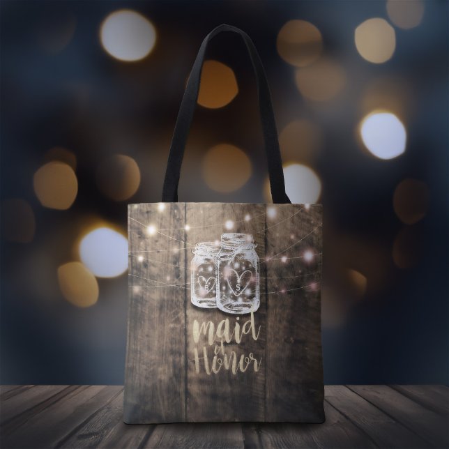 Hochzeitslampen Trauzeugin Wood Mason Jar String L Tasche (Von Creator hochgeladen)