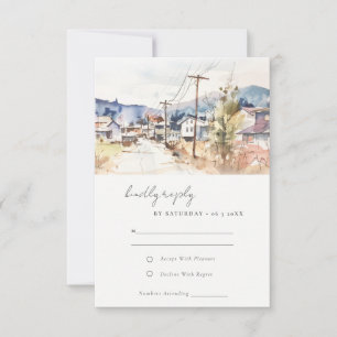 Hochzeitslandschaft Asheville North Carolina RSVP Karte