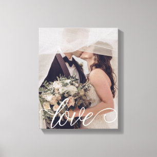 Hochzeitsleinwand mit Liebesschrift Leinwanddruck