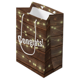 Hochzeitslichter auf Holz Mittlere Geschenktüte