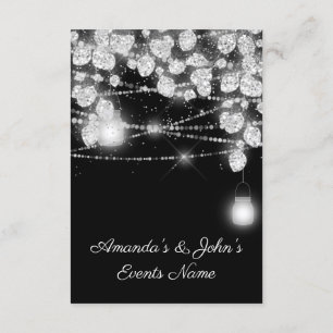 Hochzeitslichter Gläser Glitter Grau Schwarz Weiß Einladung