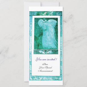 Hochzeitsliebe Pfauen-Monogramm Teal Weiß Programm