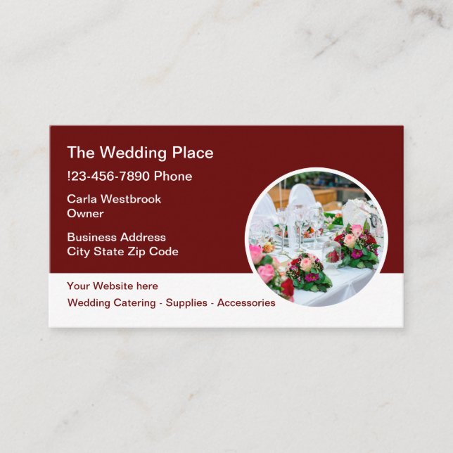 Hochzeitslieferungen und Catering Visitenkarte (Vorderseite)